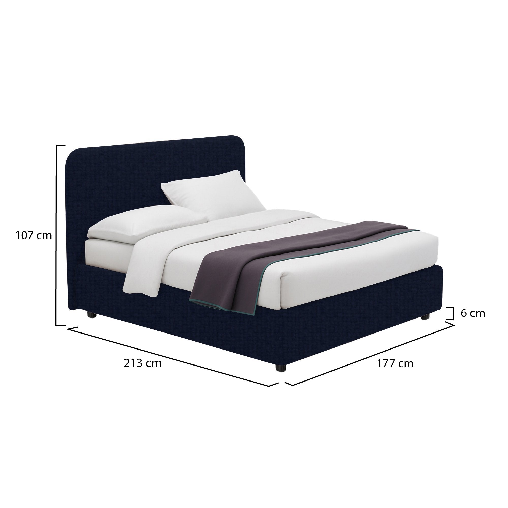 Wigan, Letto Matrimoniale Sfoderabile Made in Italy, Viola Scuro