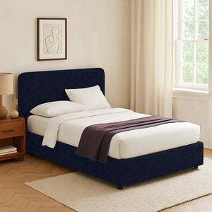 Wigan, Letto Matrimoniale Sfoderabile Made in Italy, Viola Scuro