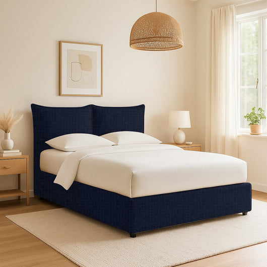 Wetherby, Letto Matrimoniale Sfoderabile Made in Italy, Viola Scuro