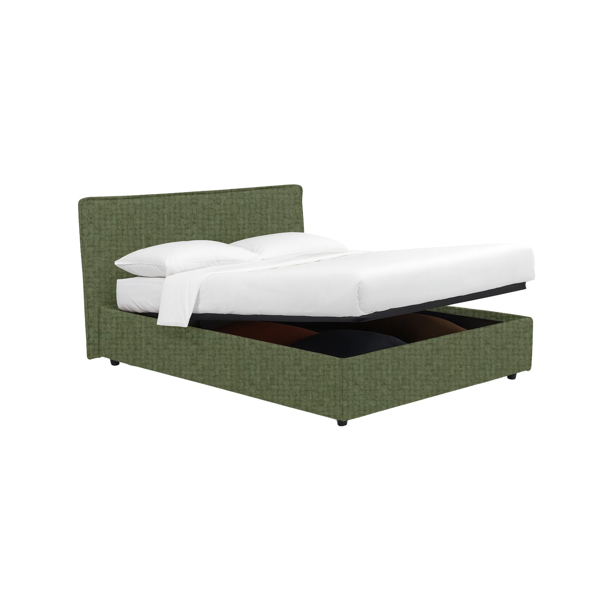 Oldham, Letto Piazza e Mezza Sfoderabile Made in Italy, Verde