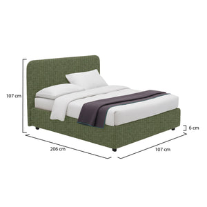 Reading, Letto Singolo Sfoderabile Made in Italy, Verde