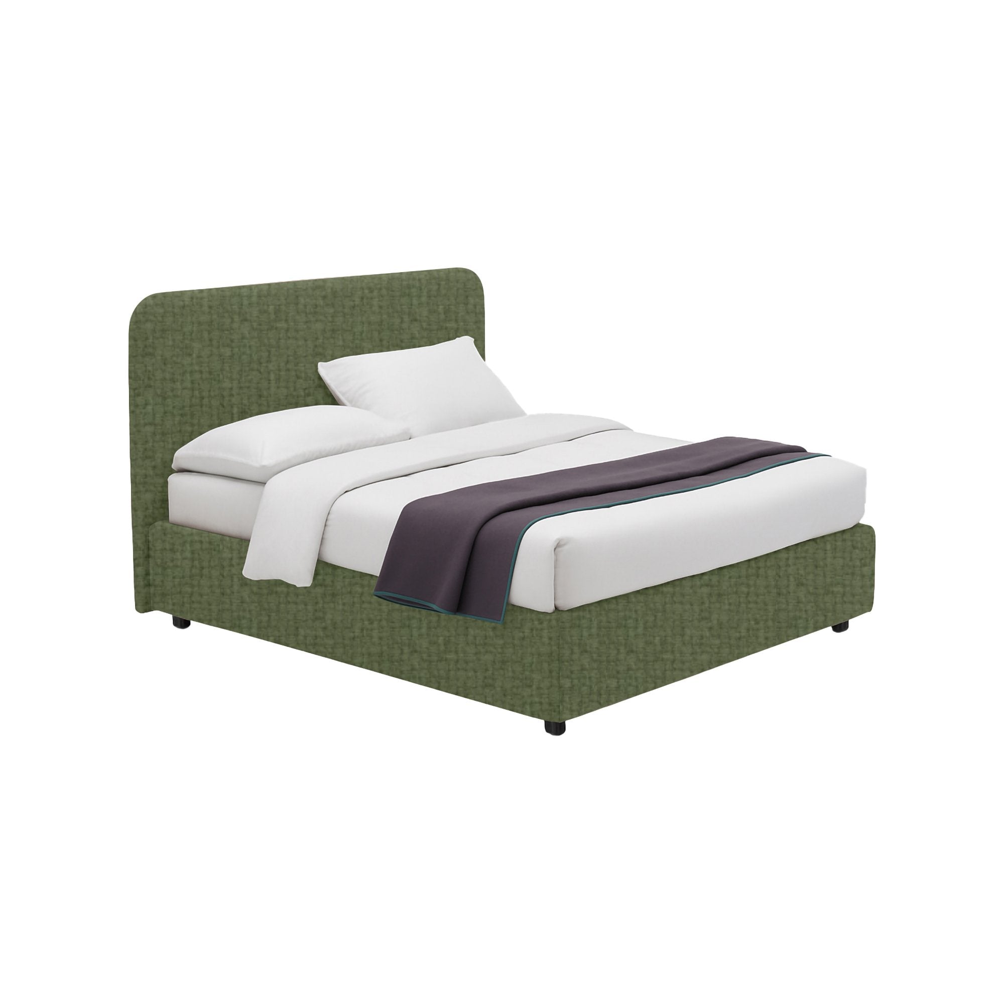 Poole, Letto Piazza e Mezza Sfoderabile Made in Italy, Verde