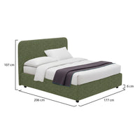 Bury, Letto Matrimoniale Sfoderabile Made in Italy, Verde