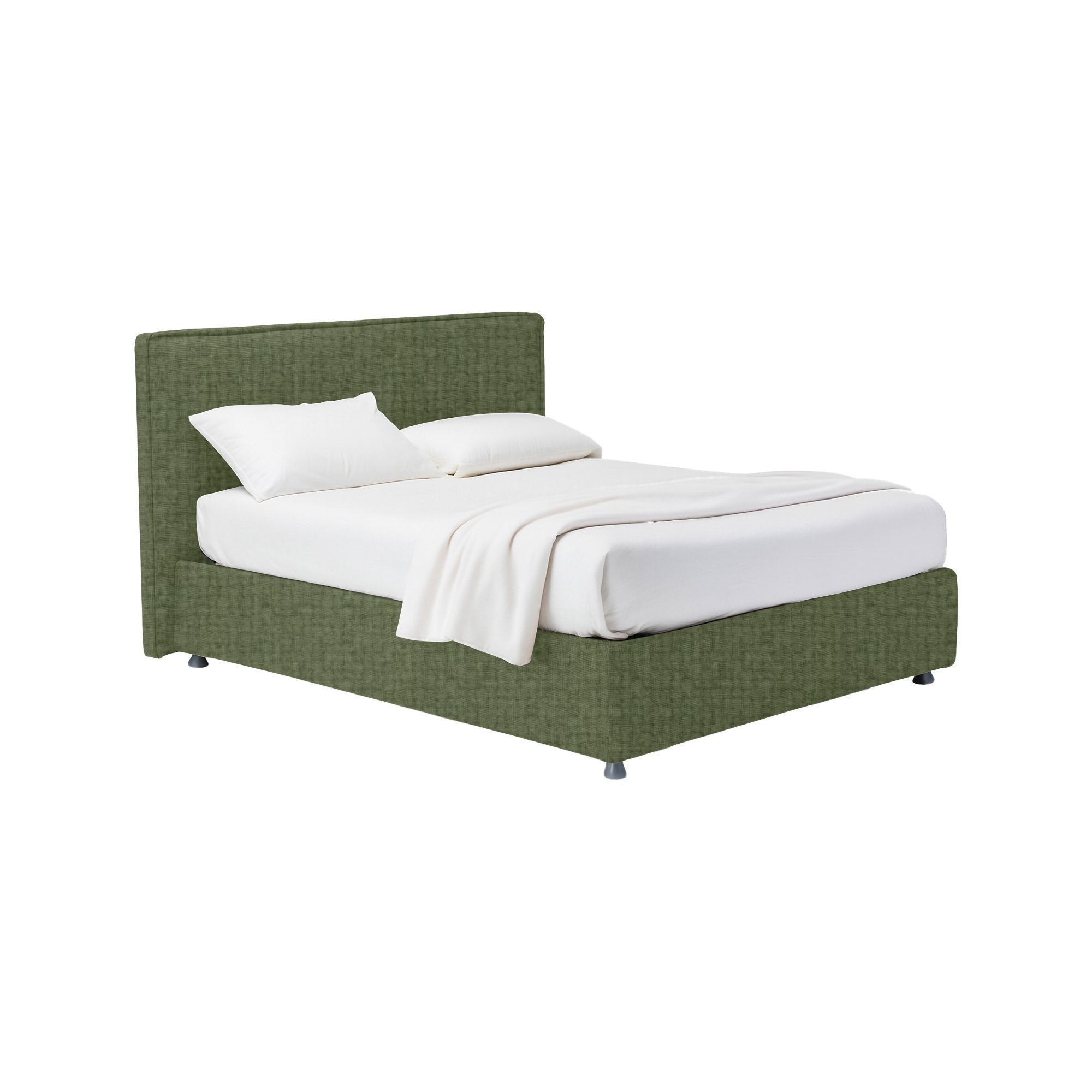 Gosport, Letto Piazza e Mezza Sfoderabile Made in Italy, Verde