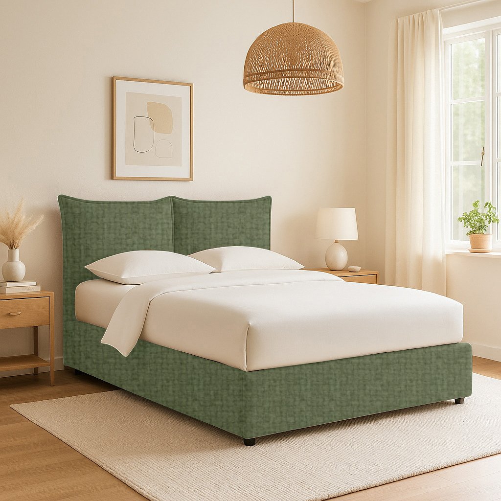 Uckfield, Letto Matrimoniale Sfoderabile Made in Italy, Verde