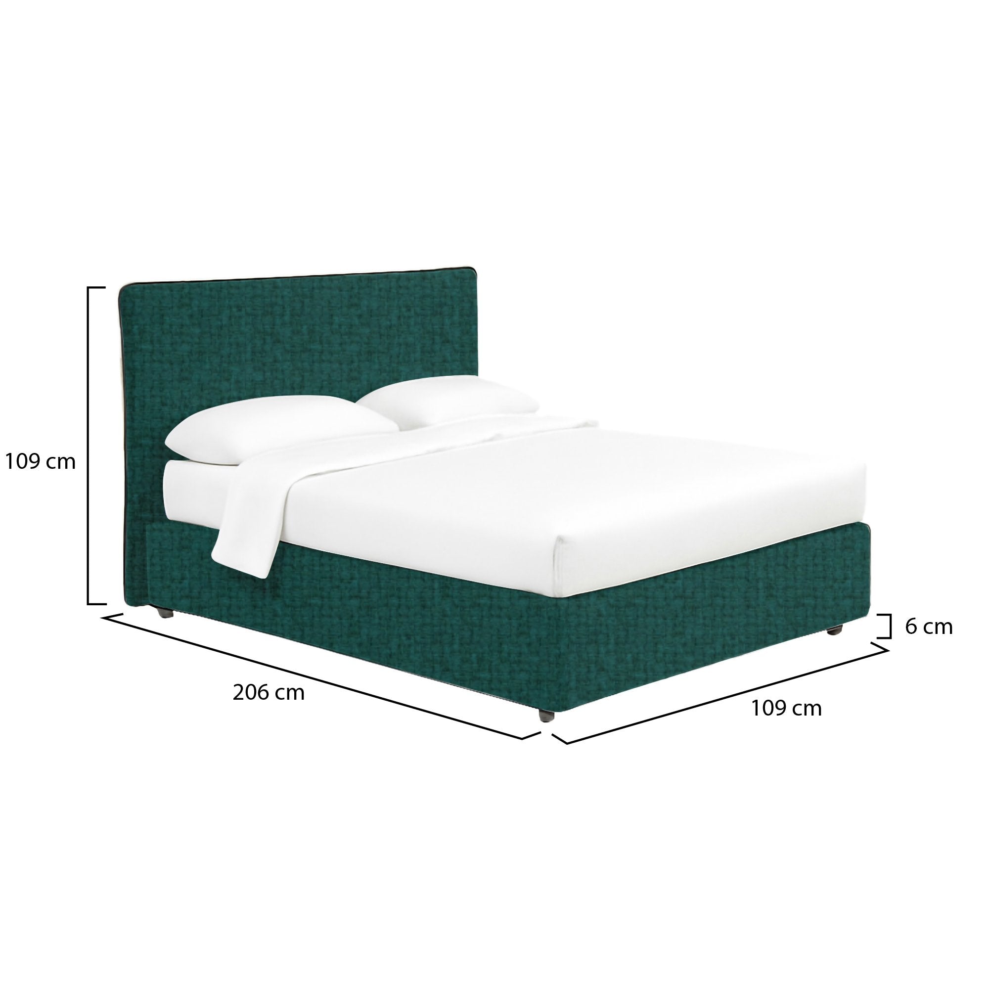 Staines, Letto Singolo Sfoderabile Made in Italy, Verde Petrolio