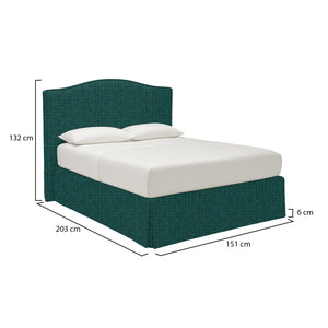 Blyth, Letto Piazza e Mezza Sfoderabile Made in Italy, Verde Petrolio