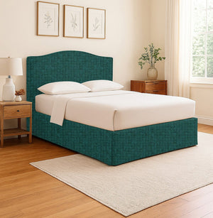 Morley, Letto Matrimoniale Sfoderabile Made in Italy, Verde Petrolio