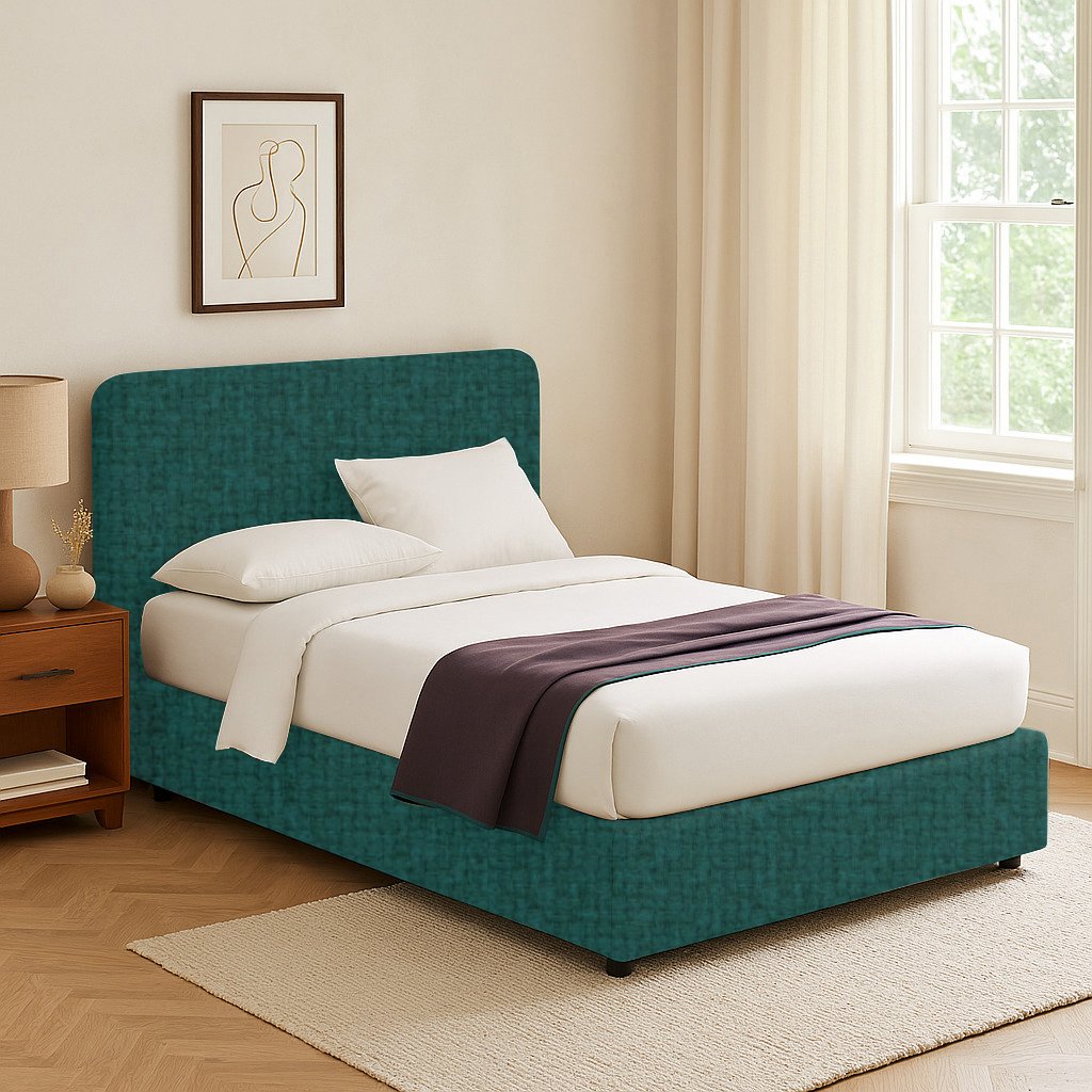 Wigan, Letto Matrimoniale Sfoderabile Made in Italy, Verde Petrolio