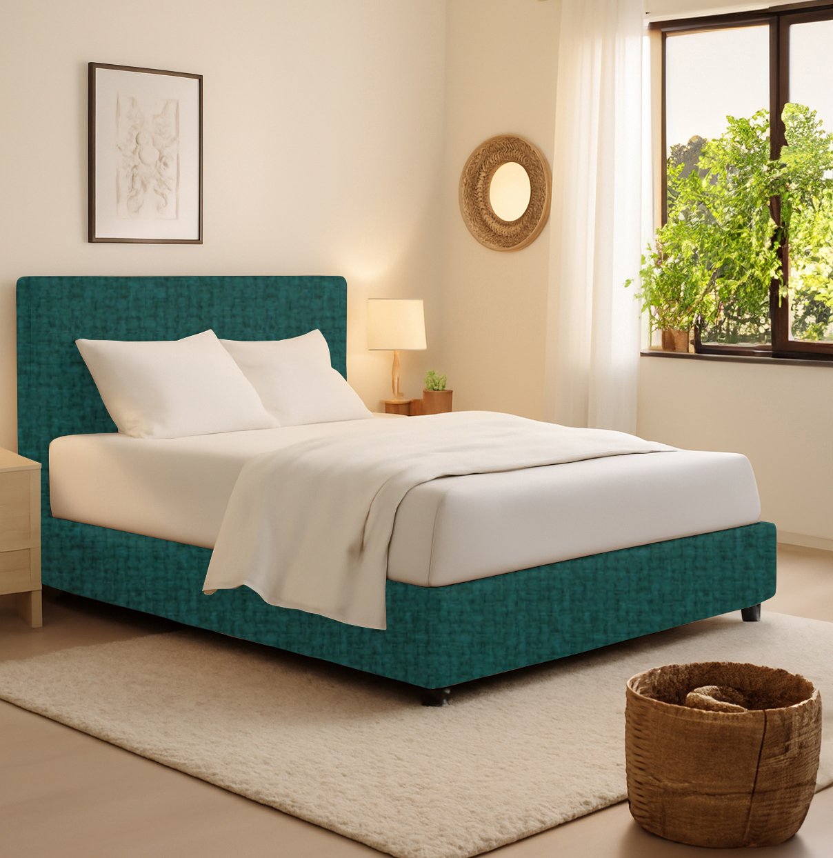 Bracknell, Letto Singolo Sfoderabile Made in Italy, Verde Petrolio