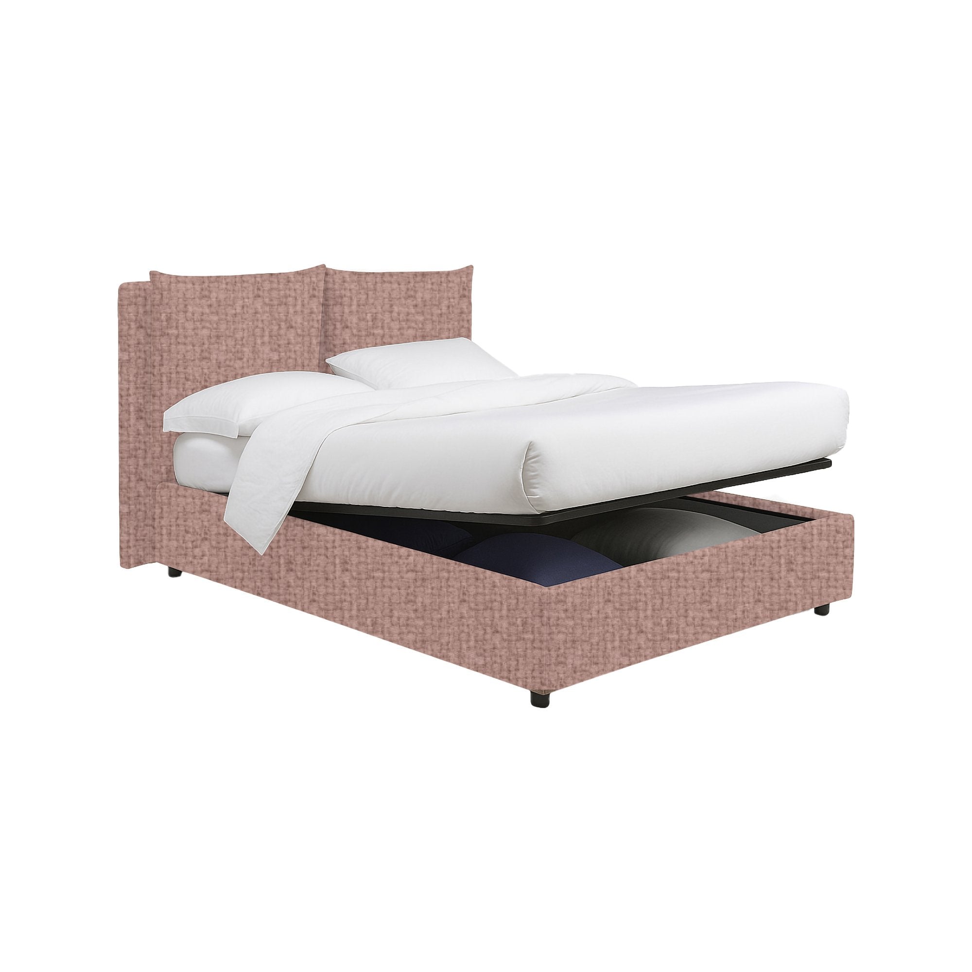 Formby, Letto Matrimoniale Sfoderabile Made in Italy, Rosa