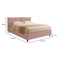 Leeds, Letto Piazza e Mezza Sfoderabile Made in Italy, Rosa