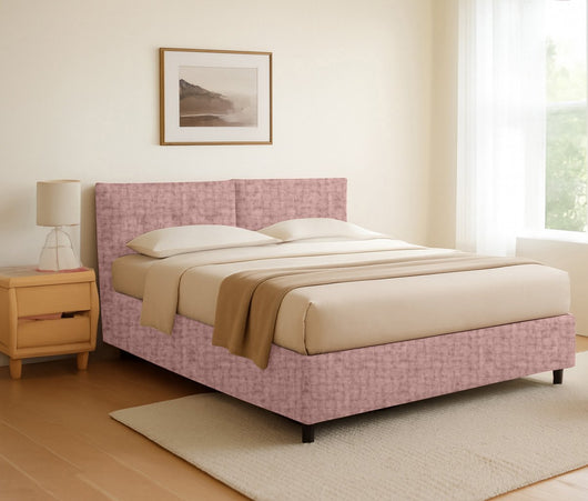 Bath, Letto Matrimoniale Sfoderabile Made in Italy, Rosa