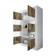 Mobile Espositore Suzzara, Vetrina 2 Ante, 101.4x42x161.2h cm Bianco Lucido