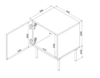 Crecchio, Comodino un Ripiano, 45x39x59h cm Nero