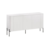 Credenza Susegana, Madia da salotto con tre ante battenti, Rialzata da terra, 150x40 h80 cm, Bianco