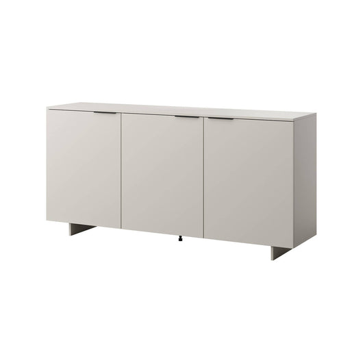 Credenza Neto, Madia da salotto con tre ante battenti, Rialzato da terra, 180x42 h90 cm, Beige
