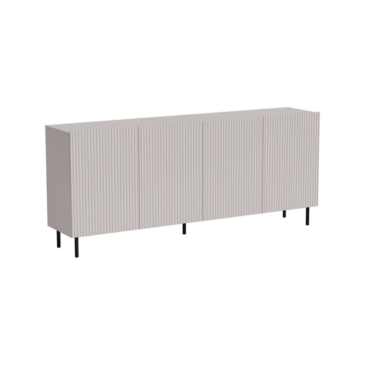 Credenza Corana, Madia da salotto con quattro ante battenti, Rialzato da terra, 200x42 h82 cm, Beige