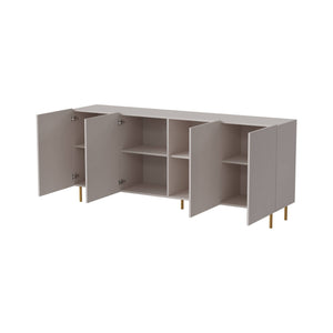 Credenza Londa, Madia da salotto con quattro ante battenti, Rialzato da terra, 200x42 h82 cm, Beige
