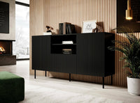 Madia Malo, Credenza 4 Ripiani, 150x42x82h cm Nero