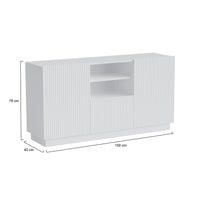Madia Serchio, Credenza 4 Ripiani, 150x40x78h cm Bianco
