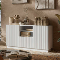 Madia Serchio, Credenza 4 Ripiani, 150x40x78h cm Bianco