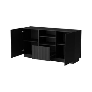 Madia Serchio, Credenza 4 Ripiani, 150x40x78h cm Nero