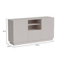 Madia Serchio, Credenza 4 Ripiani, 150x40x78h cm Beige