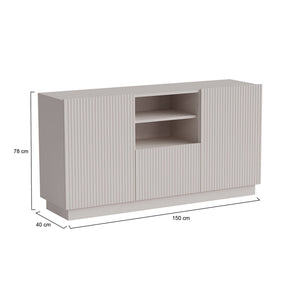 Madia Serchio, Credenza 4 Ripiani, 150x40x78h cm Beige