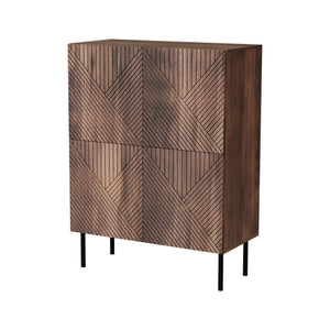 Credenza Gaby, Madia da salotto con due ante battenti, Rialzato da terra, 118x40 h89 cm, Noce