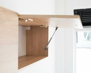 Cucina completa Sora, Set compatto e funzionale con ante e cassetto, Rovere