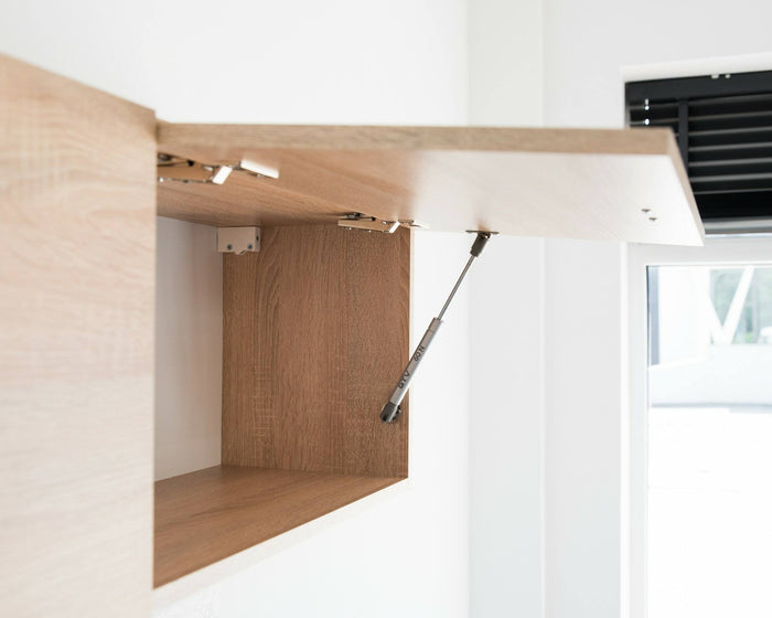 Cucina completa Sora, Set compatto e funzionale con ante e cassetto, Rovere