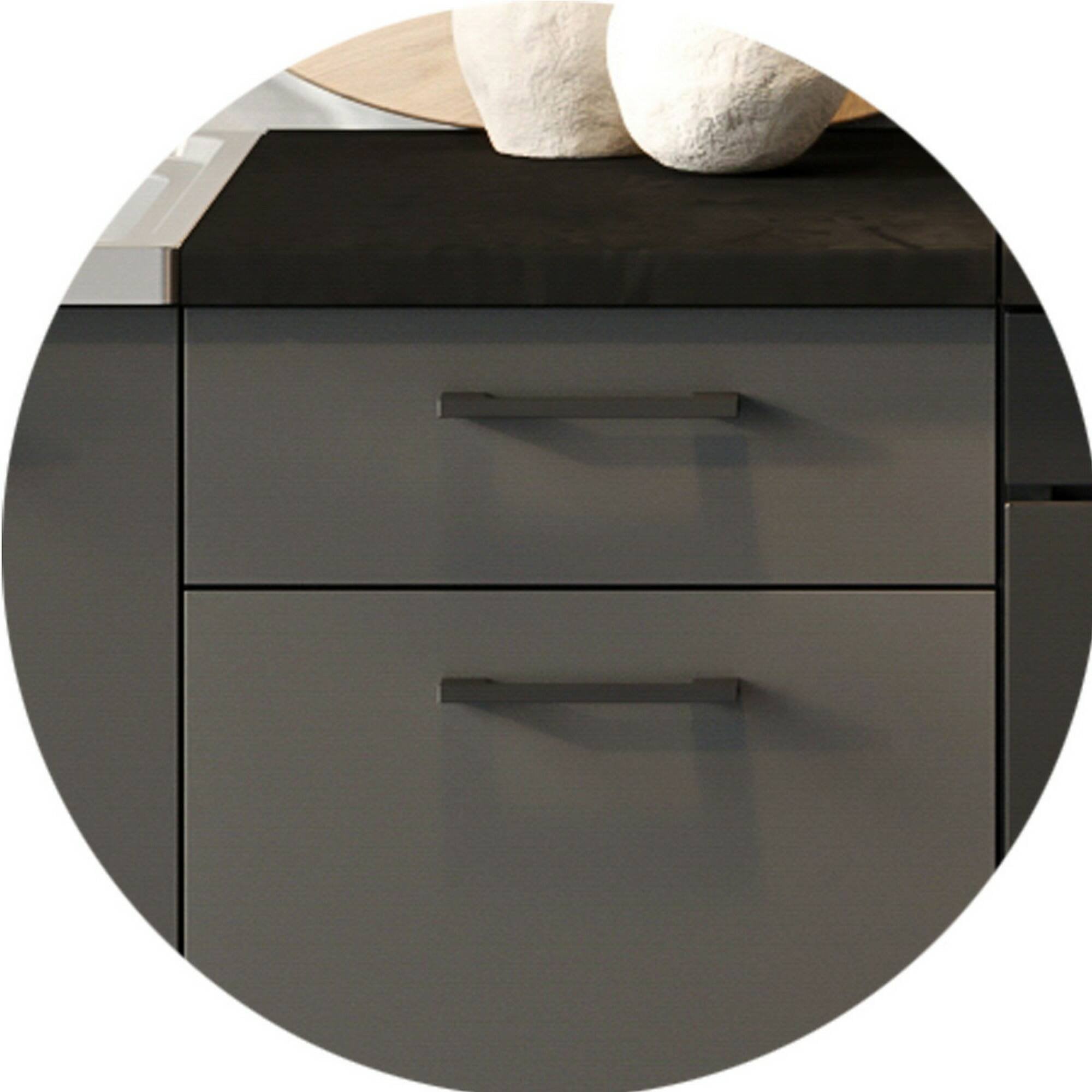 Cucina completa Covo, Set compatto e funzionale con ante e cassetto, Antracite