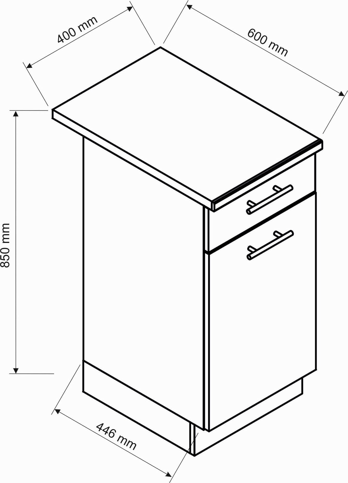 Cucina completa Covo, Set compatto e funzionale con ante e cassetto, Antracite