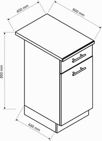 Cucina completa Covo, Set compatto e funzionale con ante e cassetto, Antracite