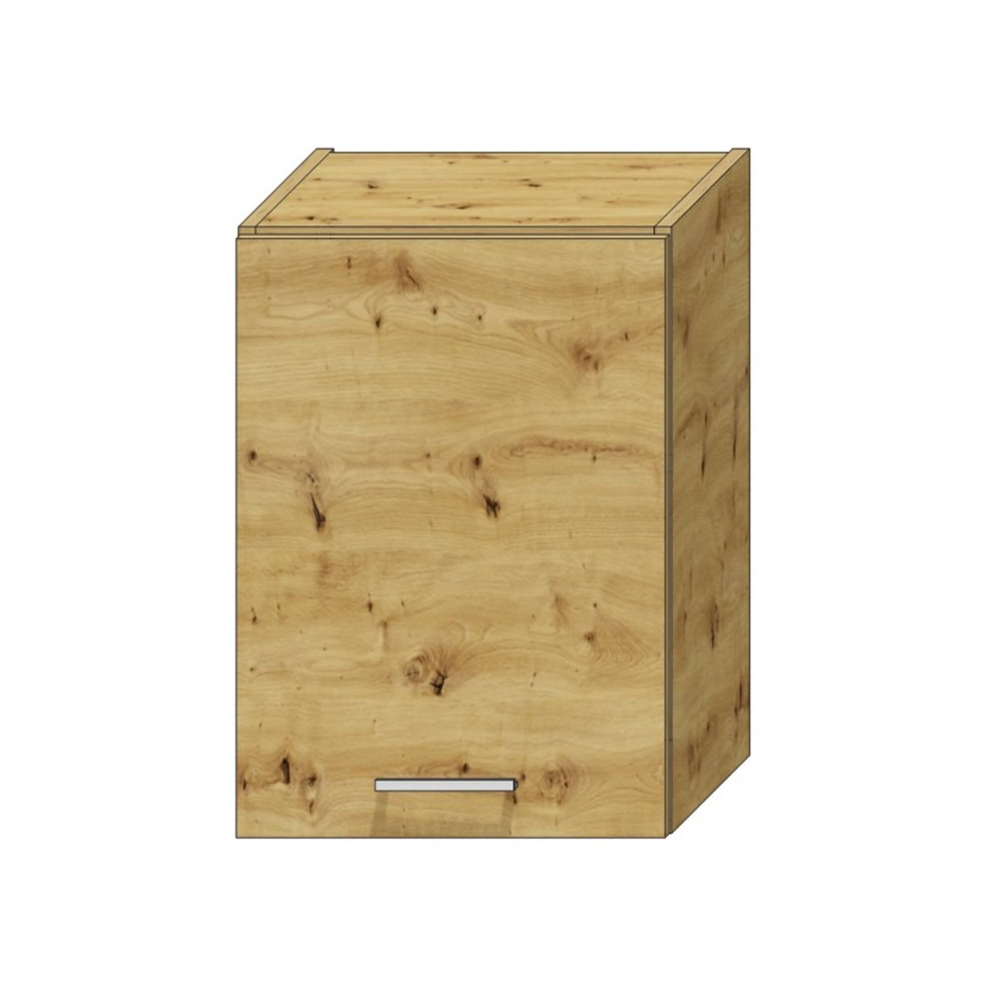 Cucina completa Camerino, Set compatto e funzionale con ante e cassetto, Rovere Nodi