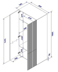 Guardaroba 2 ante Caiazzo, Mobile multifunzionale con due ripiani interni e barra appendiabiti, Finitura effetto cannettato, 90x56 h199 cm, Bianco