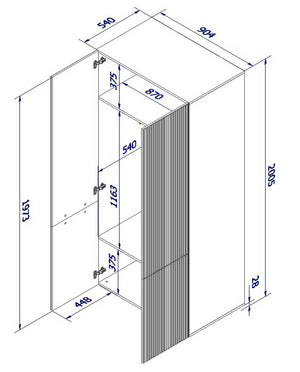Guardaroba 2 ante Caiazzo, Mobile multifunzionale con due ripiani interni e barra appendiabiti, Finitura effetto cannettato, 90x56 h199 cm, Bianco
