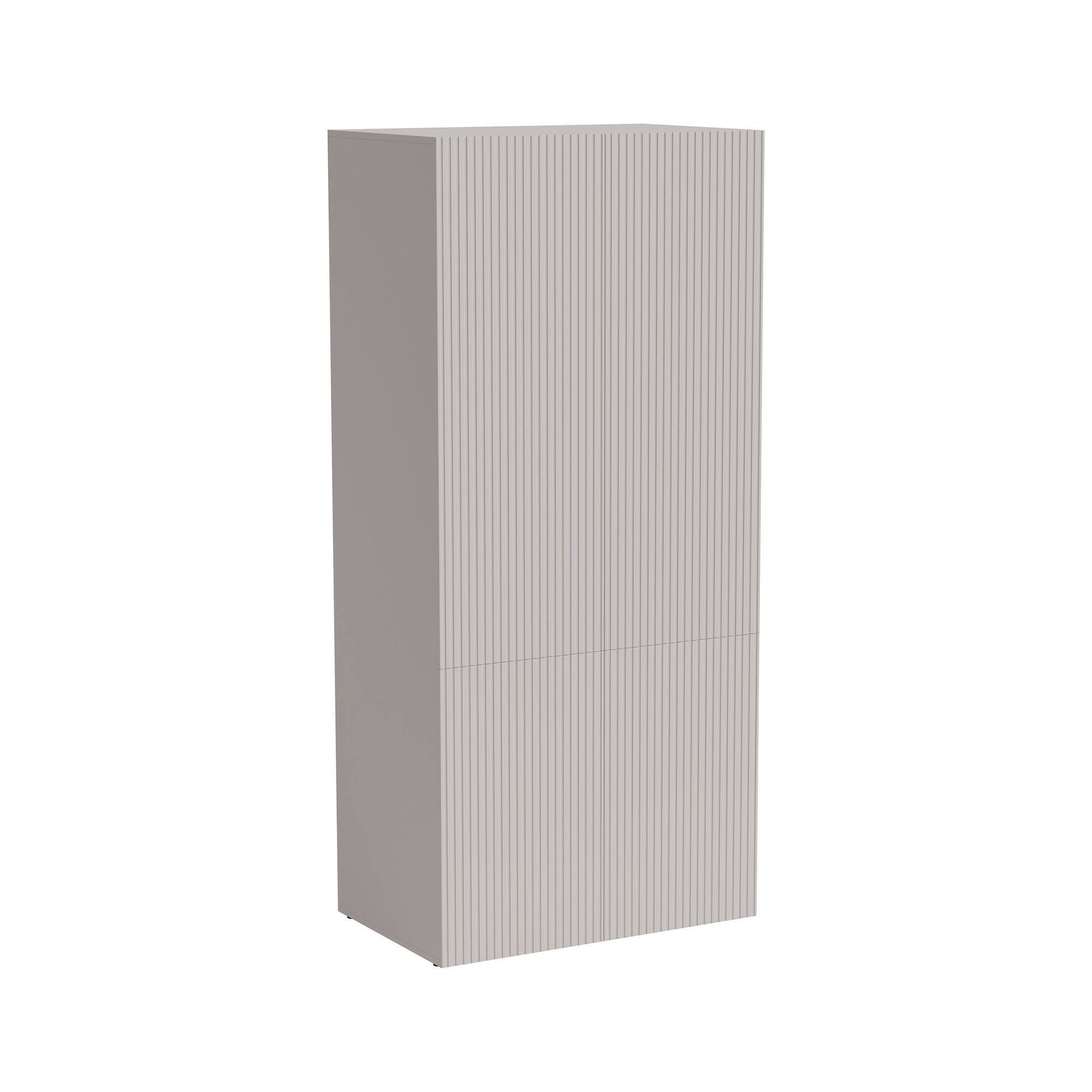 Guardaroba 2 ante Caiazzo, Mobile camera da letto, Cabina armadio portabiti, Armadio appendiabiti, 90x56 h199 cm, Beige