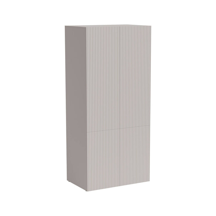 Guardaroba 2 ante Caiazzo, Mobile camera da letto, Cabina armadio portabiti, Armadio appendiabiti, 90x56 h199 cm, Beige