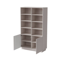 Libreria Miniato, Mobile portalibri con vani aperti e due ante, Design moderno e minimale, 172x40 h100 cm, Beige