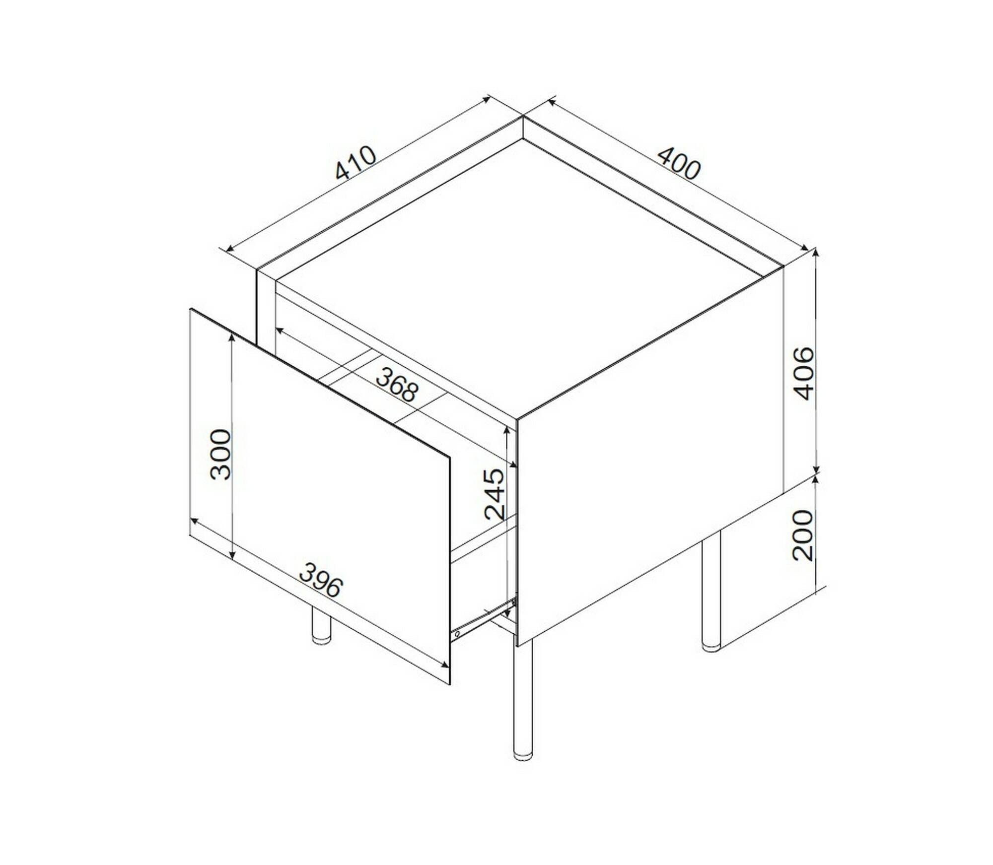 Set di 2 comodini Preci, Comò basso con cassetto e vano interno, Finitura effetto liscio, 40x41 h60 cm, Beige e Rovere