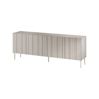 Credenza Gerace, Madia da salotto con quattro ante battenti e vani interni, Rialzata da terra, 201x42 h75 cm, Beige