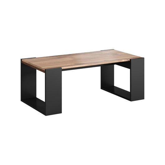 Tavolino da salotto Specchia, Con ampio ripiano, Rialzato da terra, 46x120 h55 cm, Rovere Nodi e Antracite