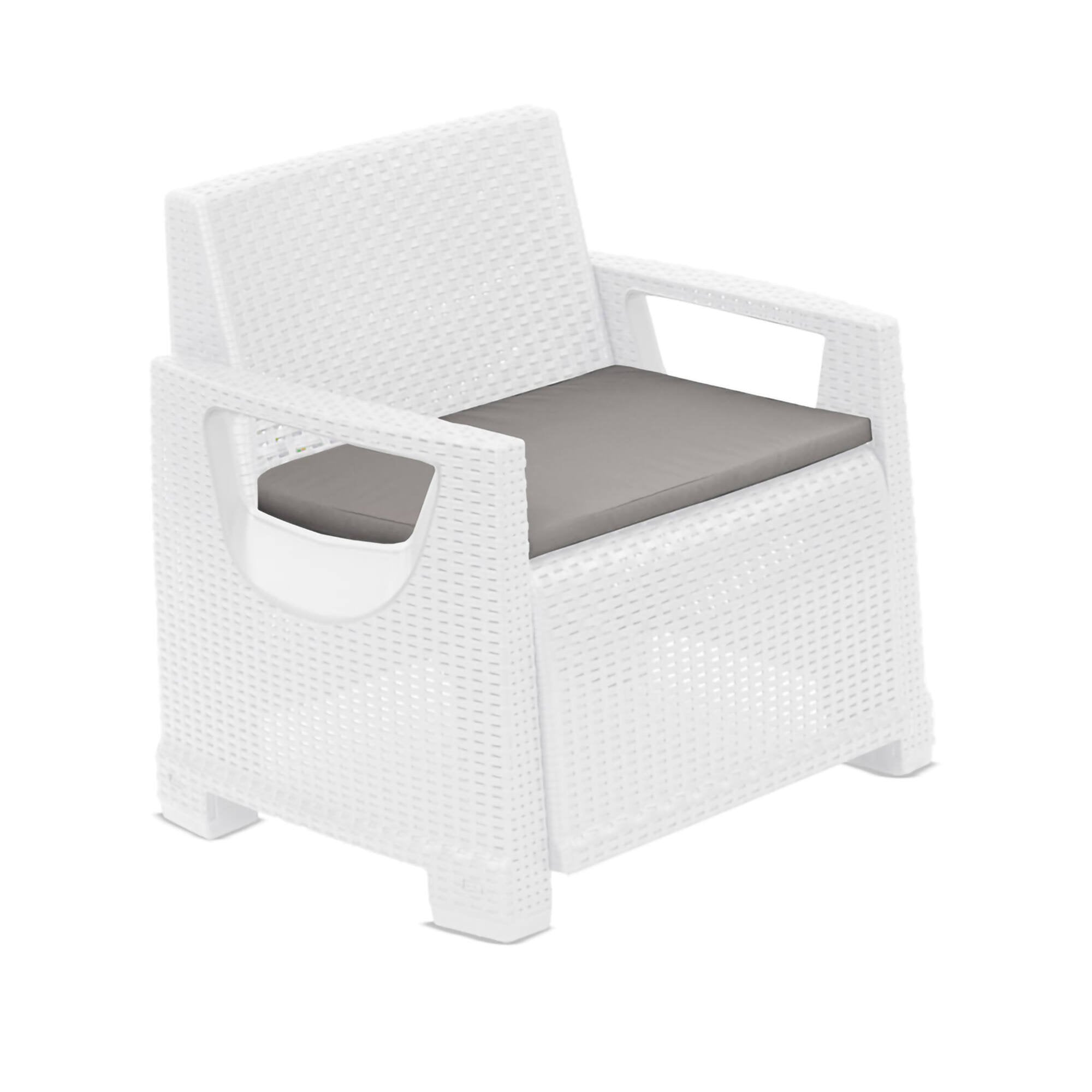 Rho, Poltrona da Esterno Braccioli Made in Italy, 66x72 cm Bianco