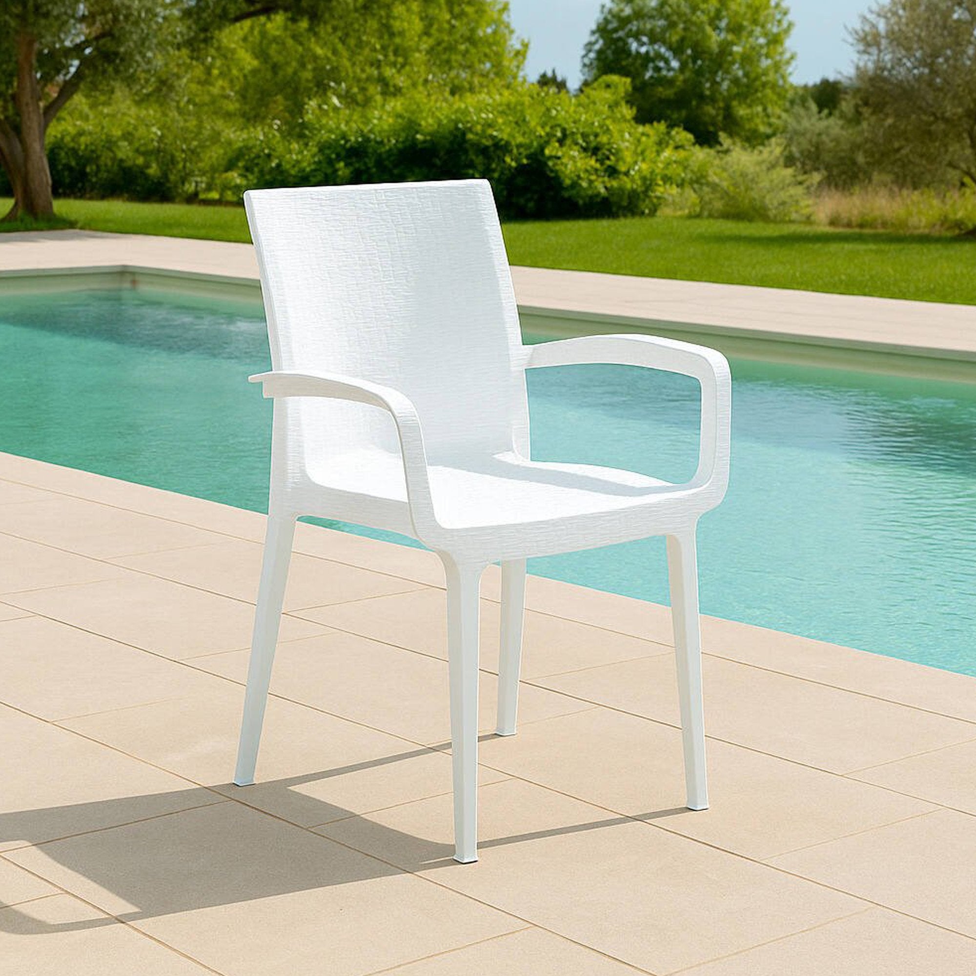 Buono, Sedia da Esterno una Sedia Made in Italy, Bianco