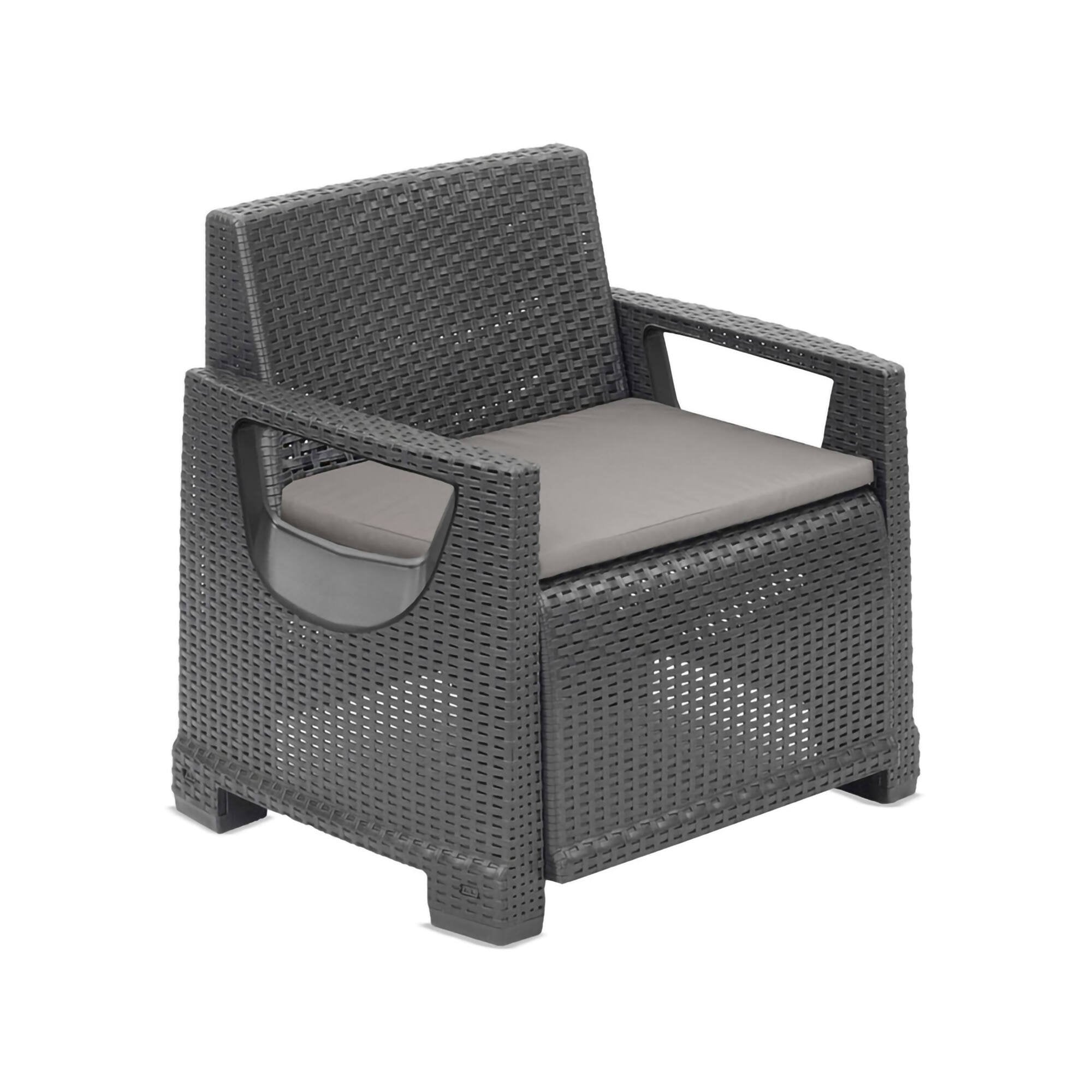 Rho, Poltrona da Esterno Braccioli Made in Italy, 66x72 cm Grigio Antracite