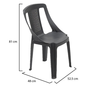 Miniat, Sedia da Esterno una Sedia Made in Italy, Grigio Antracite