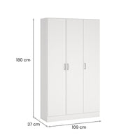 Vado, Armadio Multiuso Grande 4 Ripiani, 34.6x180h cm Bianco