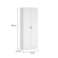 Soresina, Armadio Multiuso 2 Ante 3 Ripiani, 69.2x180h cm Bianco